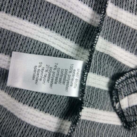 Maurices Women's Size M Black White Striped Front Zippered Blazer Jacket - Picture 11 of 11